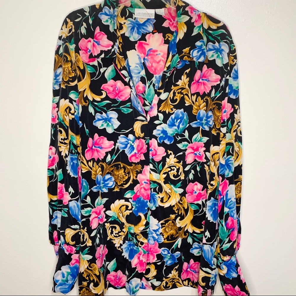 Floral button-up top